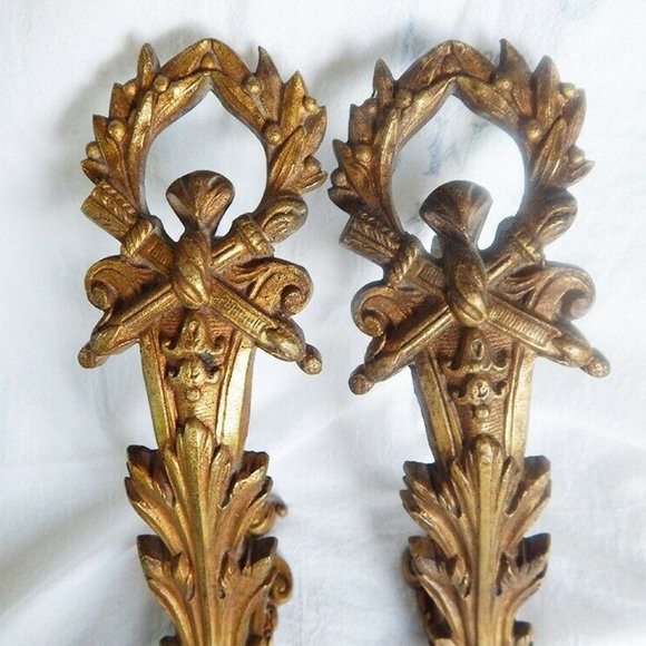 Antique 1900's French bronze Ormolu Curtain Rod - Picture 2 of 8